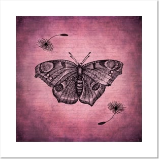 Black butterfly drawing design Posters and Art